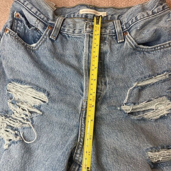 Levis Ribcage Womens Blue Medium Wash‎ Straight Leg Ankle Jeans Size 29 - Picture 8 of 13